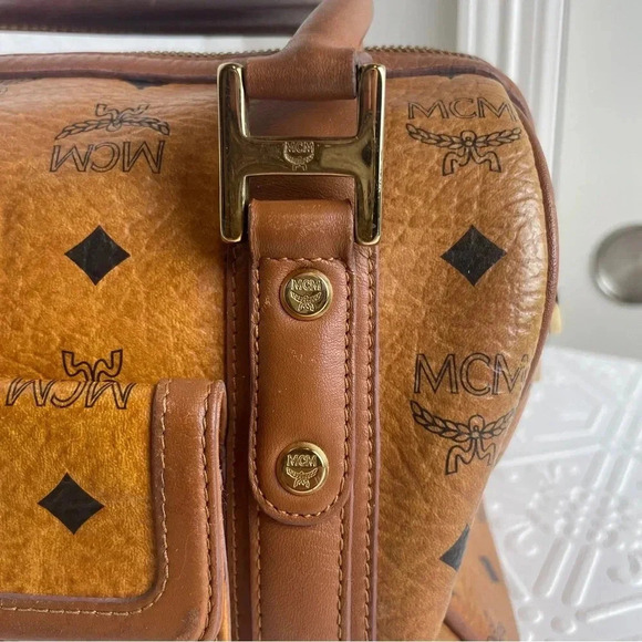 MCM‎ Cognac Brown Boston Bag Purse - Picture 9 of 15